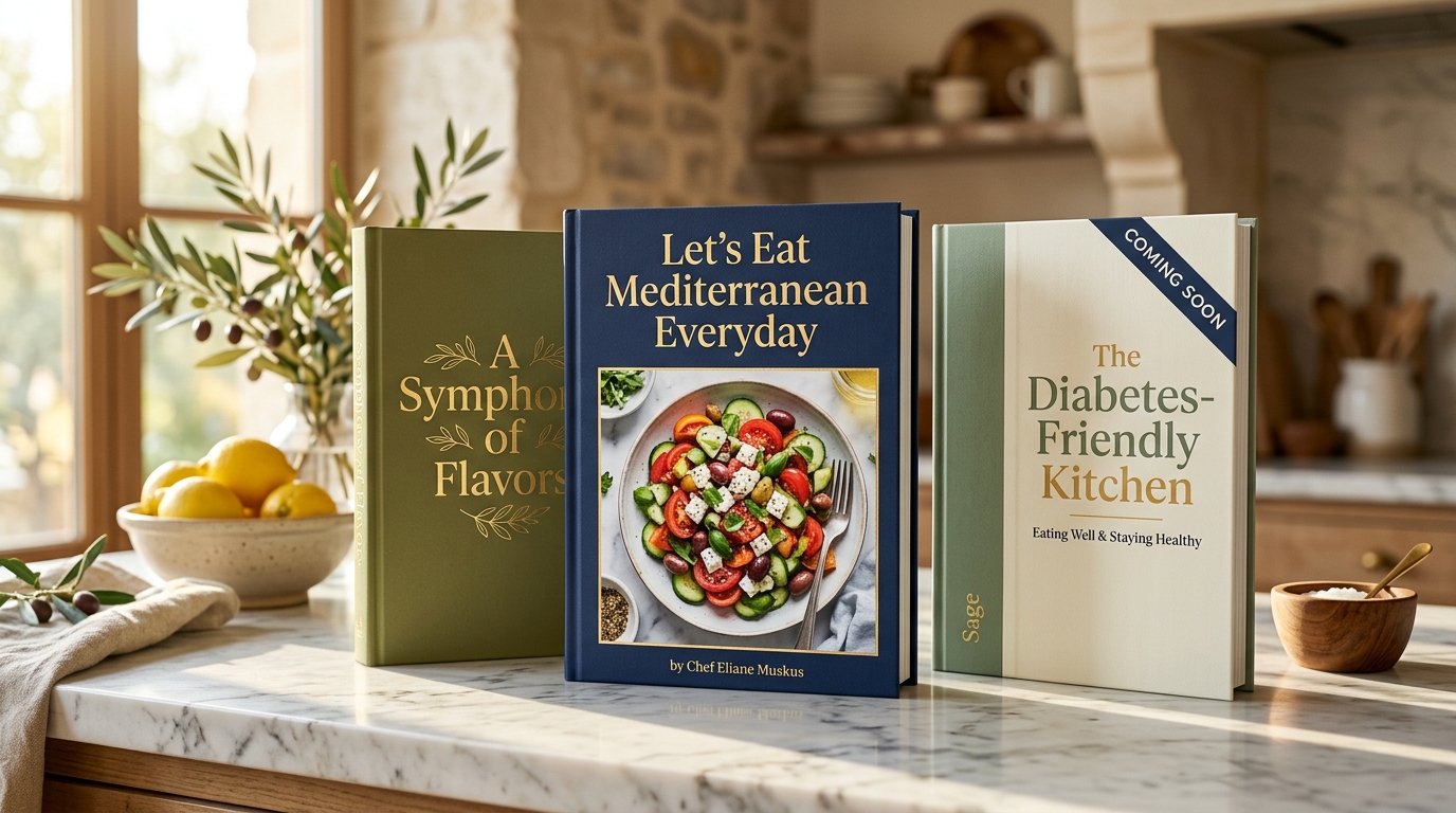 Curated Cookbooks collection featuring Let's Eat Mediterranean Everyday, A Symphony of Flavors Spice Essentials, and The Diabetes-Friendly Kitchen